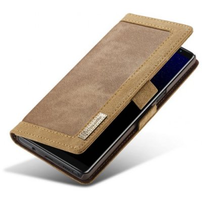 CaseMe 006 for Samsung Galaxy Note 9 Magnetic Wallet Case Jean PU Leather - BROWN