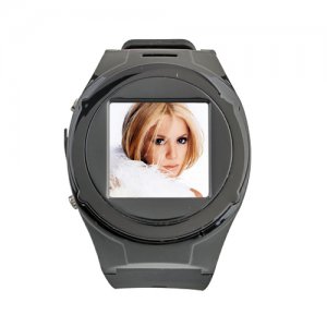 W365 Quad Band Watch Phone 1.5 Inch Touch Screen Camera Bluetooth with Bluetooth Earphone - Black