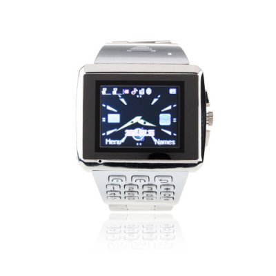 X8 Watch Phone Dual SIM Card WiFi Java Bluetooth 1.5 Inch Touch Screen Cellphone - Silver
