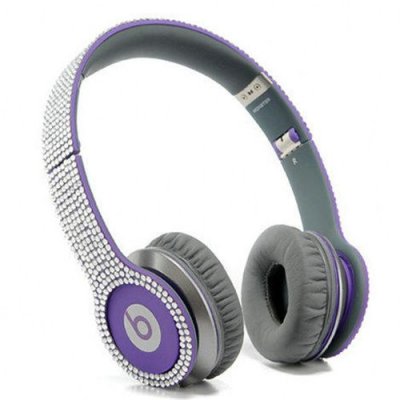 Beats By Dr Dre Solo HD studded diamond Headphones Purple