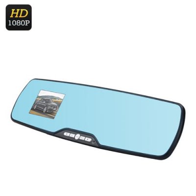 Full HD Rearview Mirror DVR - 1080P, 120 Degree View, 2.7 Inch Screen, G-Sensor, Motion Detection, Loop Recording