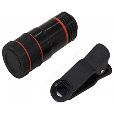 Clip 8X Zoom Mobile Phone Telescope Telephoto External Smartphone - BLACK