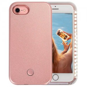 Light Up Luminous Selfie Flashlight Cover Case for iPhone 12 - 8 - ROSE GOLD