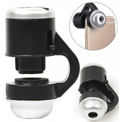 Universal Clip Microscope Micro Lens Mobile Phone 30X Optical Zoom Telescope Camera - BLACK WHITE
