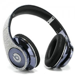 Beats By Dr Dre Studio Blue Studded Diamond Headphones