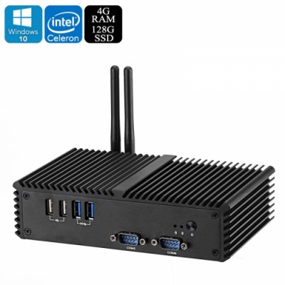 Windows 10 Mini PC - Unlicensed Win 10 Pro Intel Celeron 3215U CPU 4GB RAM 128GB Memory 1080P Intel HD Graphics Card