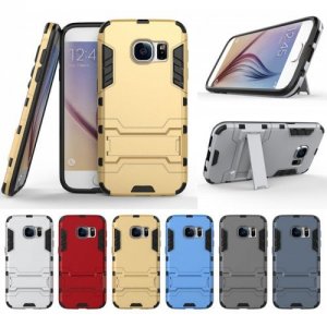 Armor All-inclusive Bracket Three In One Matte Drop-proof Protective Shell Mobile Phone Case for Samsung Galaxy S7 - CADETBLUE