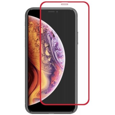 Hat-Prince Full-size 0.26mm 9H 2.5D Full-screen Tempered Glass Color Protective Film for iPhone XR - RED