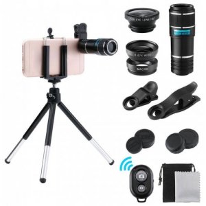 12X Phone Telescope 10 in 1 The Lens Suit - BLACK