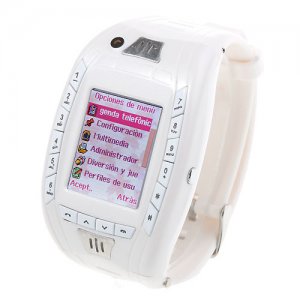 AK11 Watch Phone Single SIM Card Camera FM Bluetooth Ebook 1.2 Inch Touch Screen- White