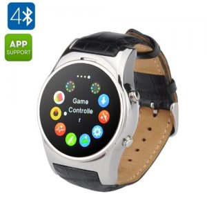 GSM Smart Watch Phone - Bluetooth 4.0, 1.3 Inch Display, Pedometer, Remote Camera, Heart Rate Monitor, Sleep Monitor (Silver)