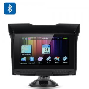 5 Inch Motorcycle GPS - IPX5 Waterproof Rating, Bluetooth, 8GB Internal Memory, Micro SD card Slot