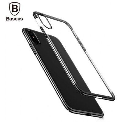 Baseus Glitter Case Ultra Slim PC Back Cover for iPhone X - BLACK