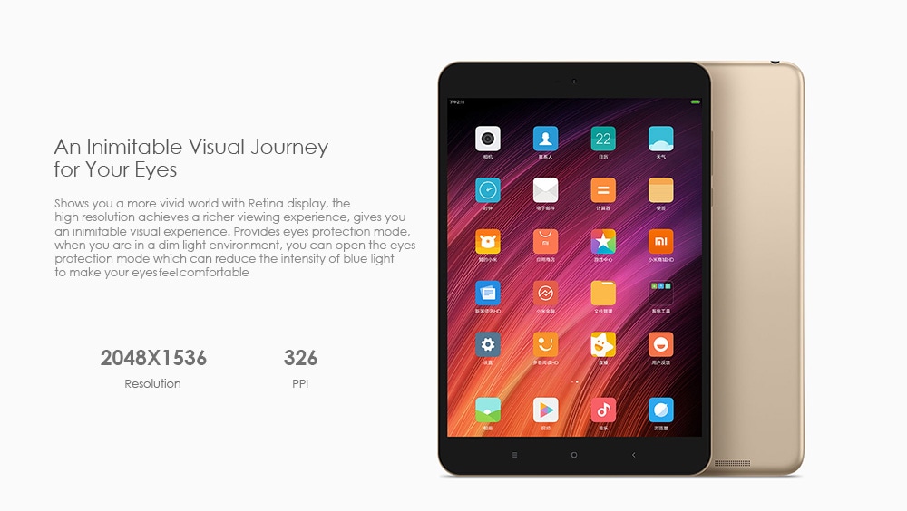 Tablette PC Xiaomi Mi Pad 3 64GB - Doré