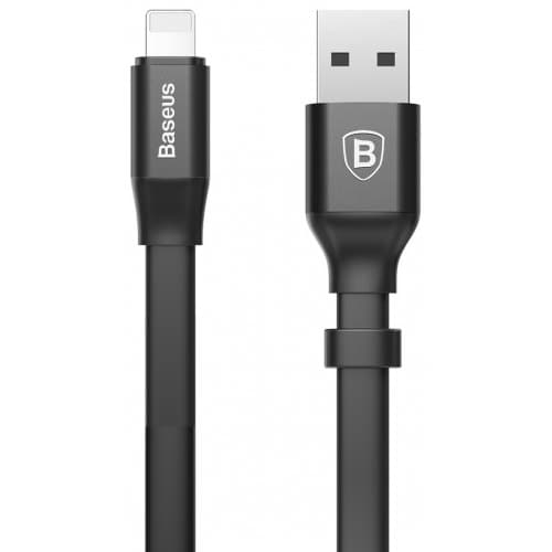 Baseus Nimble 2A 8 Pin Transfer Data Charging Cord 23CM - BLACK