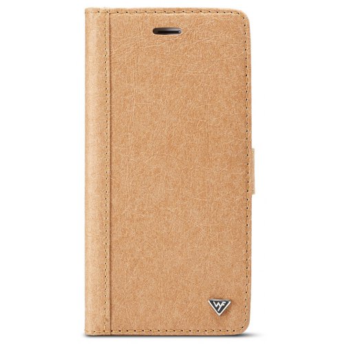 WHATIF for iPhone 12- 6S Flip 2 in 1 DIY Flip Wallet Phone Case with TPU PC Cover - BROWN