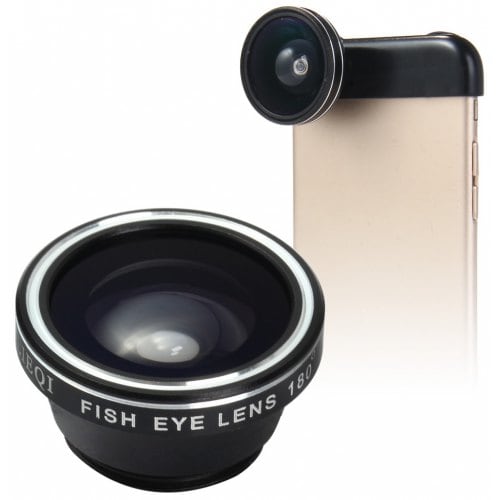 LIEQI LQ - 018 3 In 1 180 Degree Fisheye Photo Lens - BLACK