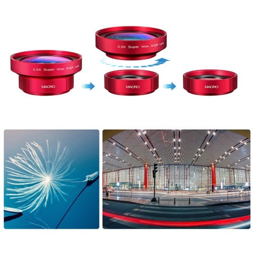 Macro Lens Camera Lens Long Clip 15X Macro 0.5X Wide Angle Lens Cell