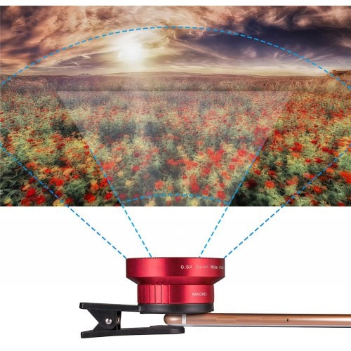 Macro Lens Camera Lens Long Clip 15X Macro 0.5X Wide Angle Lens Cell