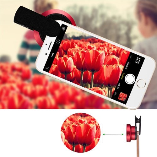 Macro Lens Camera Lens Long Clip 15X Macro 0.5X Wide Angle Lens Cell