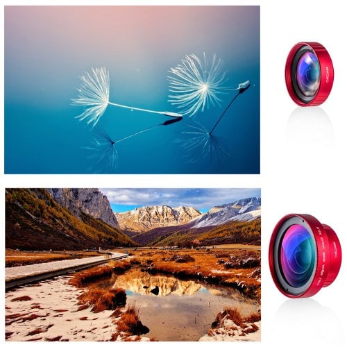 Macro Lens Camera Lens Long Clip 15X Macro 0.5X Wide Angle Lens Cell