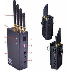 Four Bands Handheld Cell Phone, GPS and Wifi Signal Jammer with Single-Band Control - For Worldwide all Networks