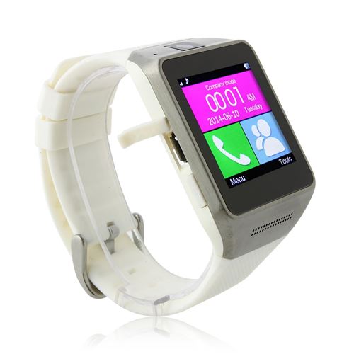 GV08 Watch Phone 1.54 Inch Screen Quad Band Bluetooth BT Dailer Camera - White