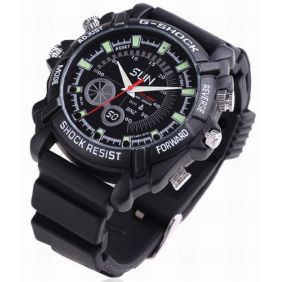 1080P IR Night Vision Waterproof Spy Watch with Rubber Bracelet 8GB