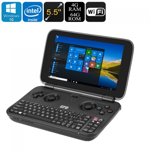 GPD Windows 10 Mini Laptop - 5.5-Inch Display Cherry Trail Z8750 CPU Mini HDMI Intel HD Graphic 4GB RAM Dual-Band WiFi