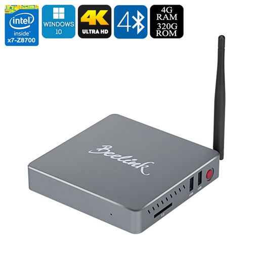 Beelink BT7 Windows 10 Mini PC- 4K Support, 4GB RAM , 320GB Memory, Intel X7-Z8700 Quad Core CPU, Bluetooth 4.0, Wi-Fi,