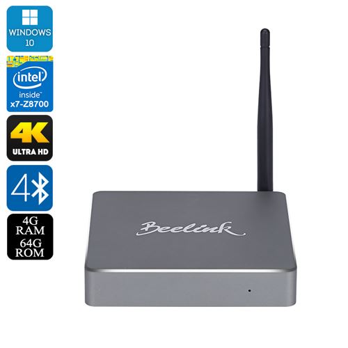 Beelink BT7 Windows 10 Mini PC - Quad Core 64Bit Intel Atom CPU, 4GB RAM, 64GB eMMC, Dual Band Wi-fi, 4K Support