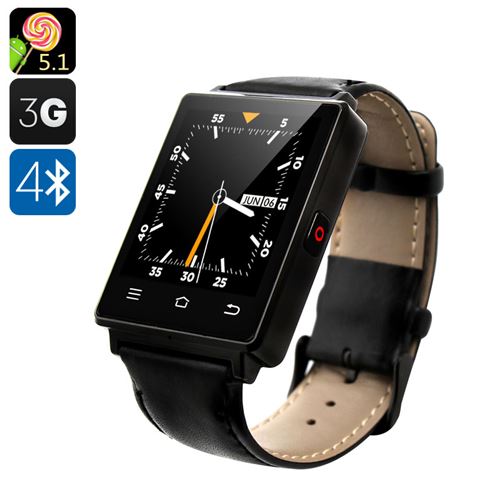 NO.1 D6 3G Smart Watch - Android 11.0, 3G, Bluetooth 4.0, Wi-Fi, GPS, Pedometer, Barometer (Black) - Click Image to Close
