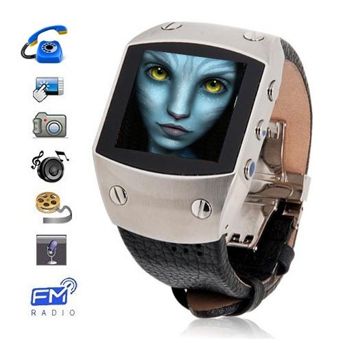 Multifunctional 1.3 Inch Touch Screen Watch Moblie Phone with Sliding Menu