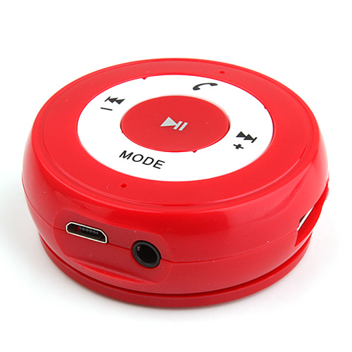 PT-750 AUX Car Bluetooth Music Receiver Multipoint Speakphone Handsfree Kit - Red